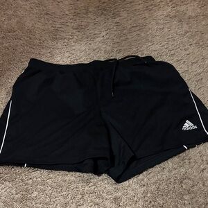 Adidas Black Shorts with White Stripes